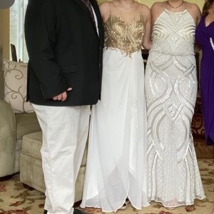 Gold & White Prom Dress